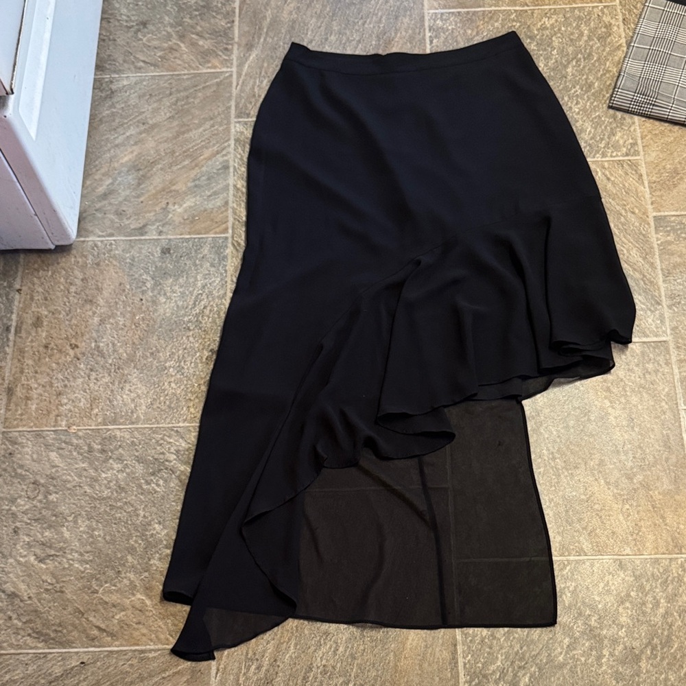 BCBGMaxAzria Black Asymmetrical Maxi Skirt